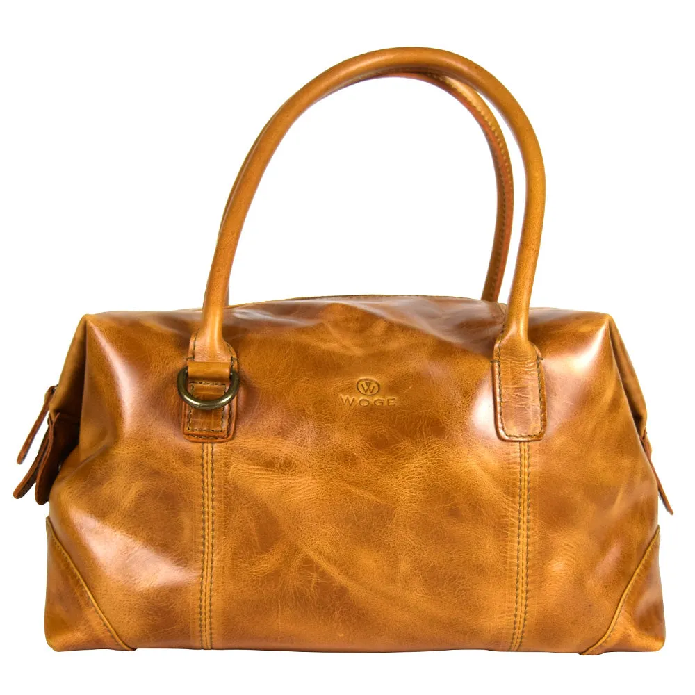 Expandable purse in Cognac Leather - FINAL SALE - no exchange