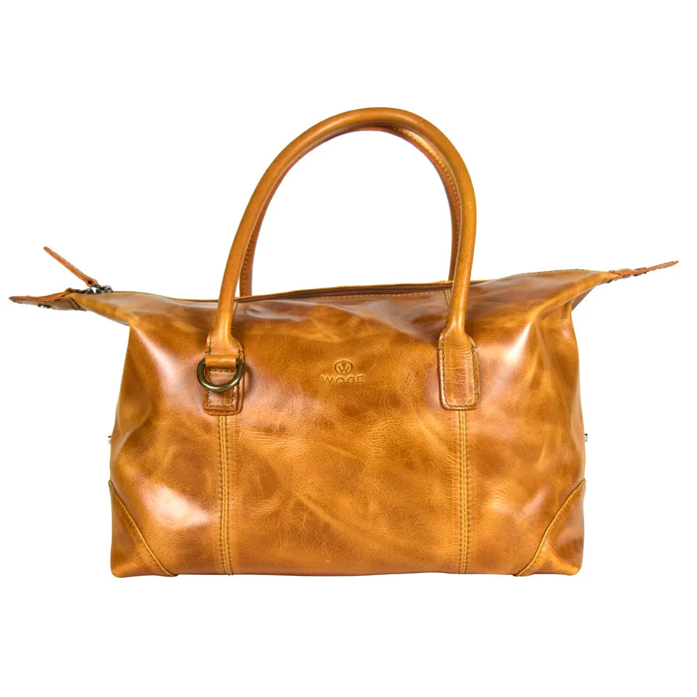 Expandable purse in Cognac Leather - FINAL SALE - no exchange