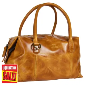 Expandable purse in Cognac Leather - FINAL SALE - no exchange