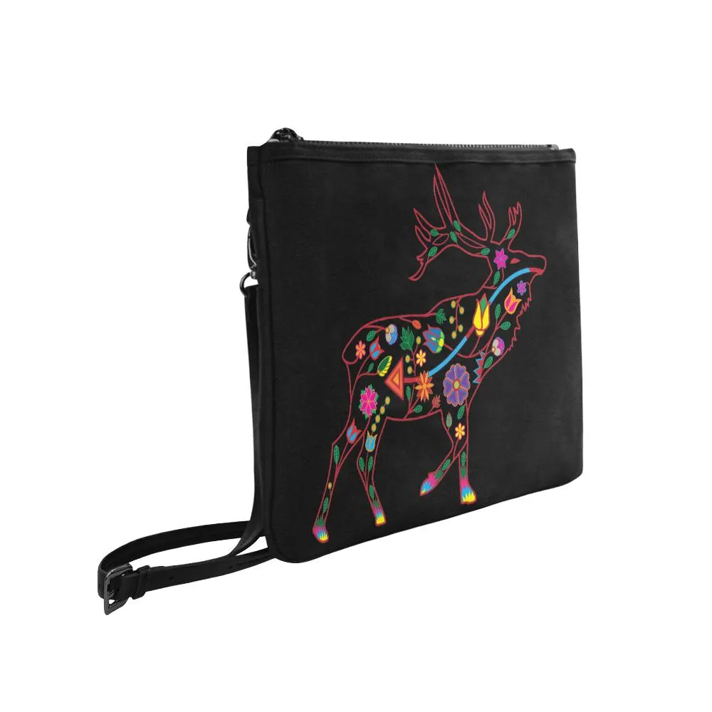 Floral Elk Slim Clutch Bag