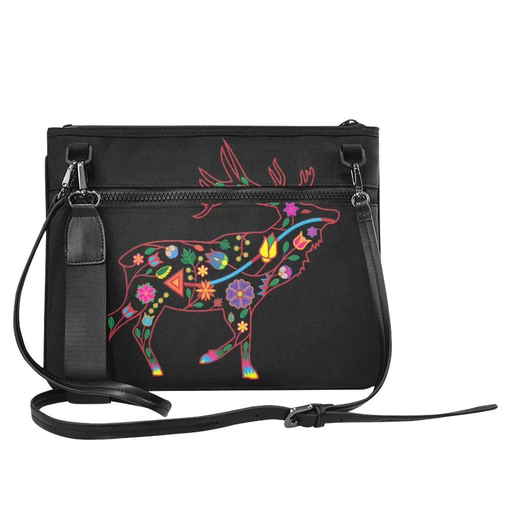 Floral Elk Slim Clutch Bag