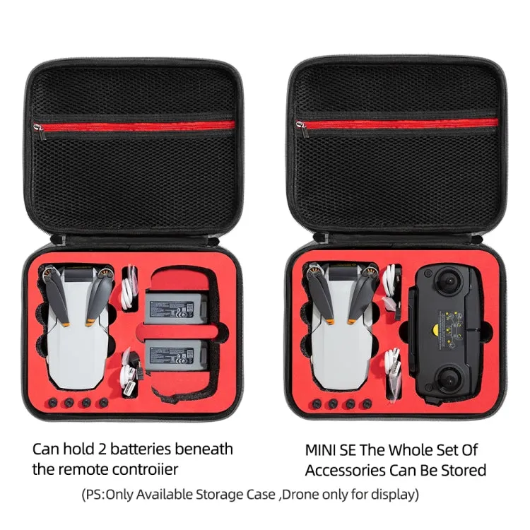 For DJI Mini SE Shockproof Carrying Hard Case Storage Bag, Size: 24 x 19 x 9cm(Grey   Red Liner)