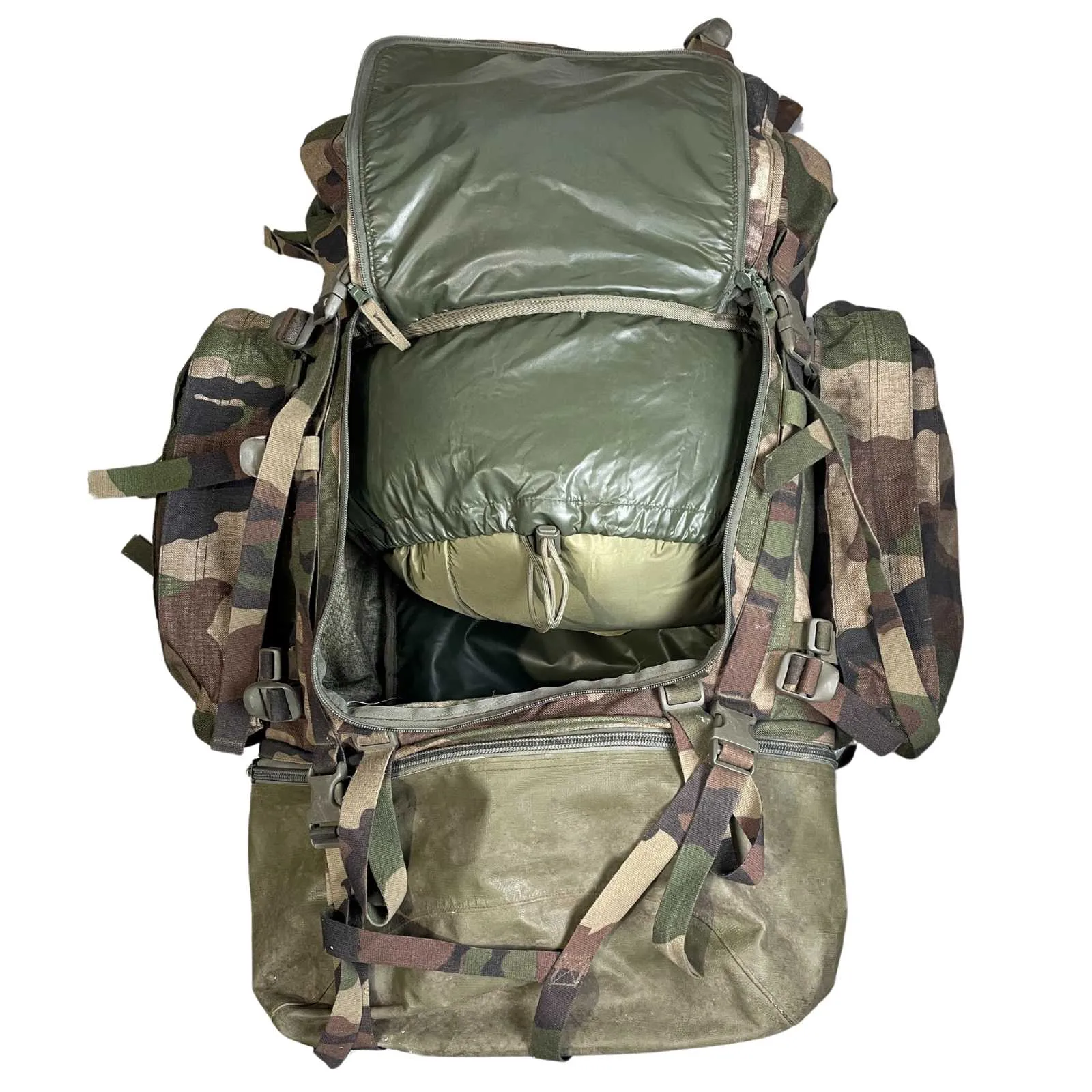 French Army Bergen Rucksack With Side Pouches