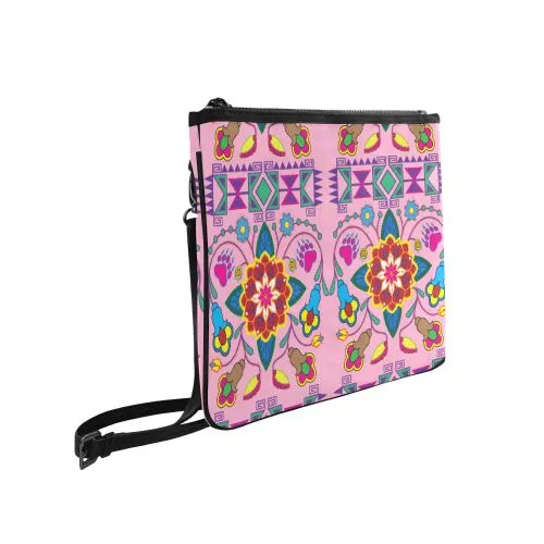 Geometric Floral Winter-Sunset Slim Clutch Bag