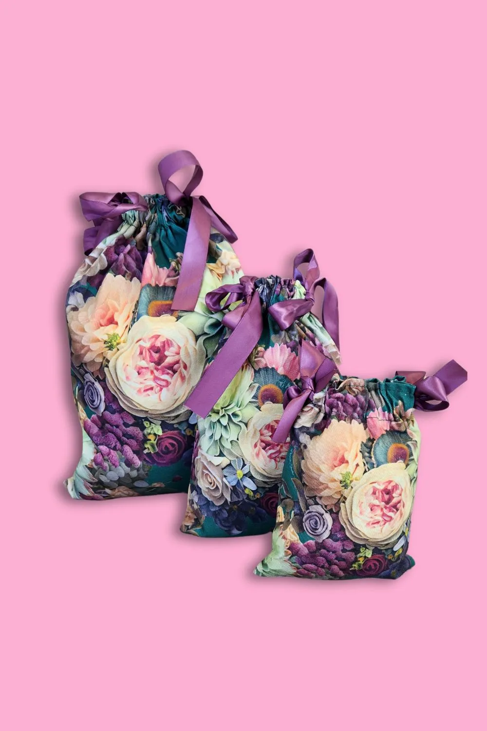 Gift Bag Trio - Teal Peony