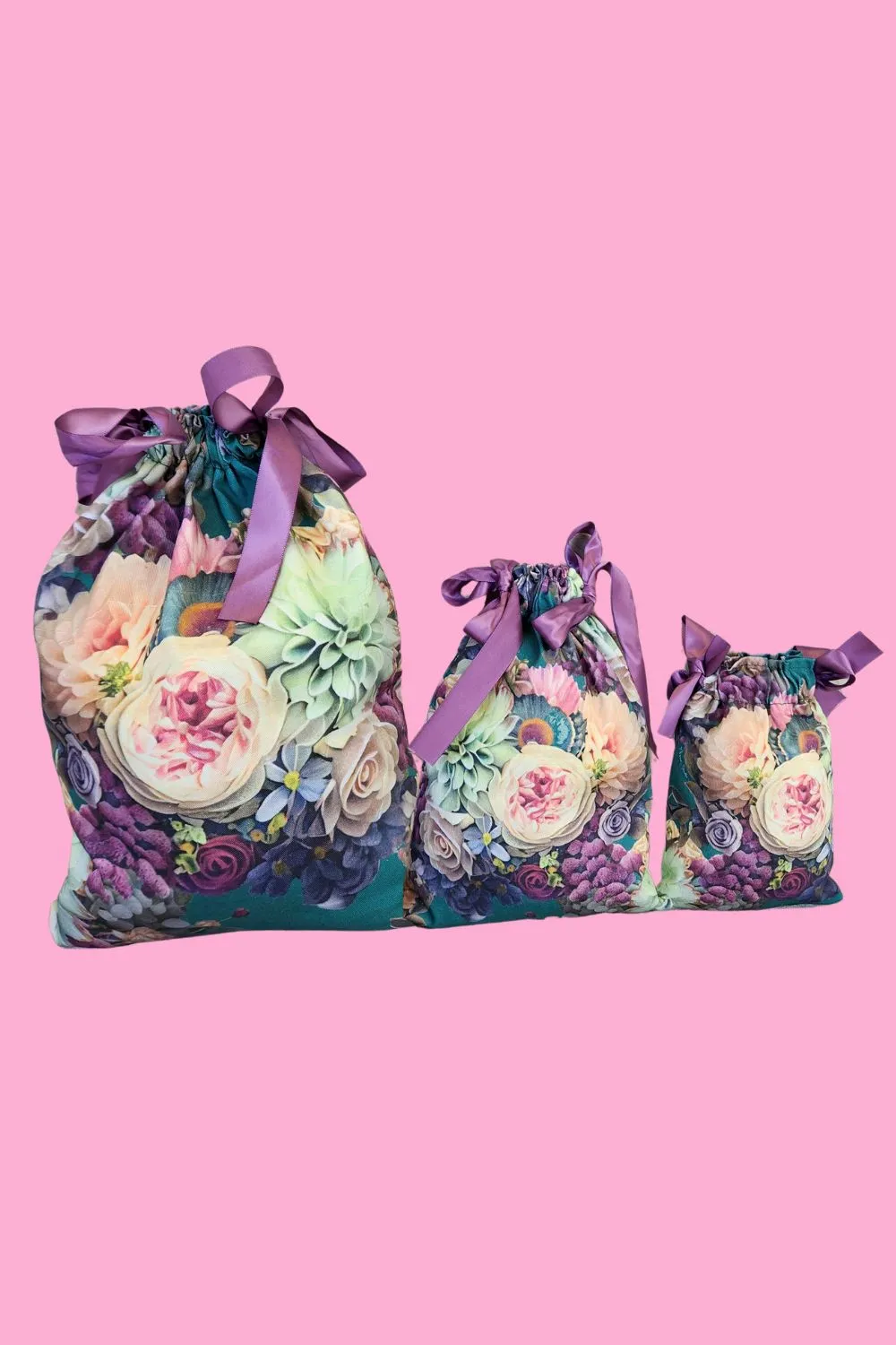 Gift Bag Trio - Teal Peony