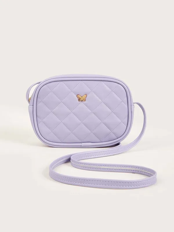 Girls Butterfly Quilted Rectangle Bag