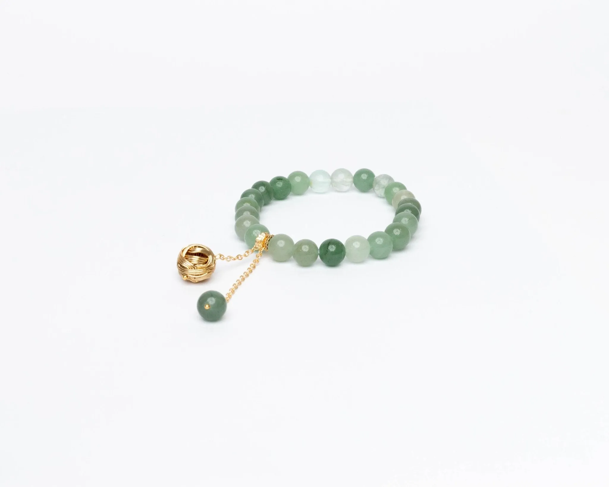 Green Aventurine With Golden Hanging Charm