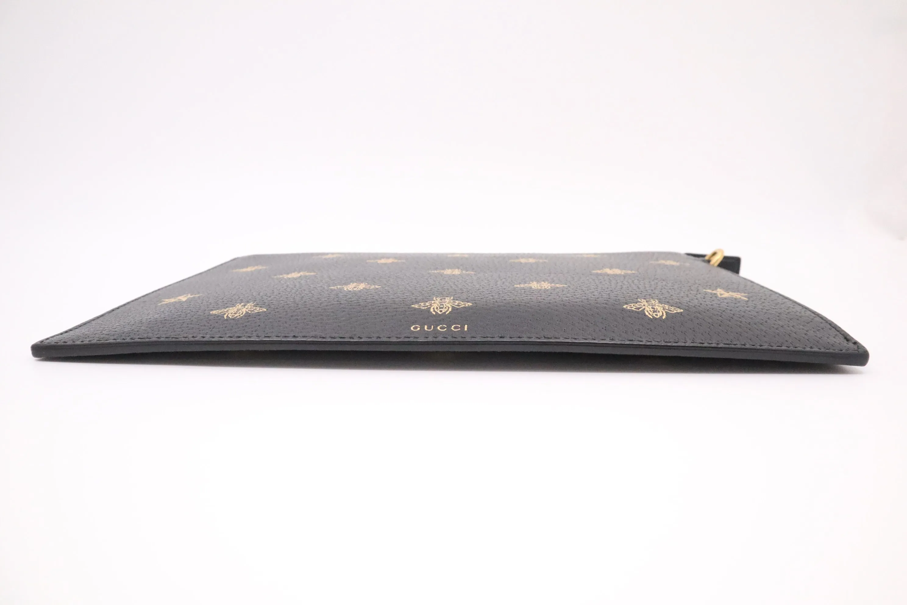 Gucci Bee Clutch in Black Leather