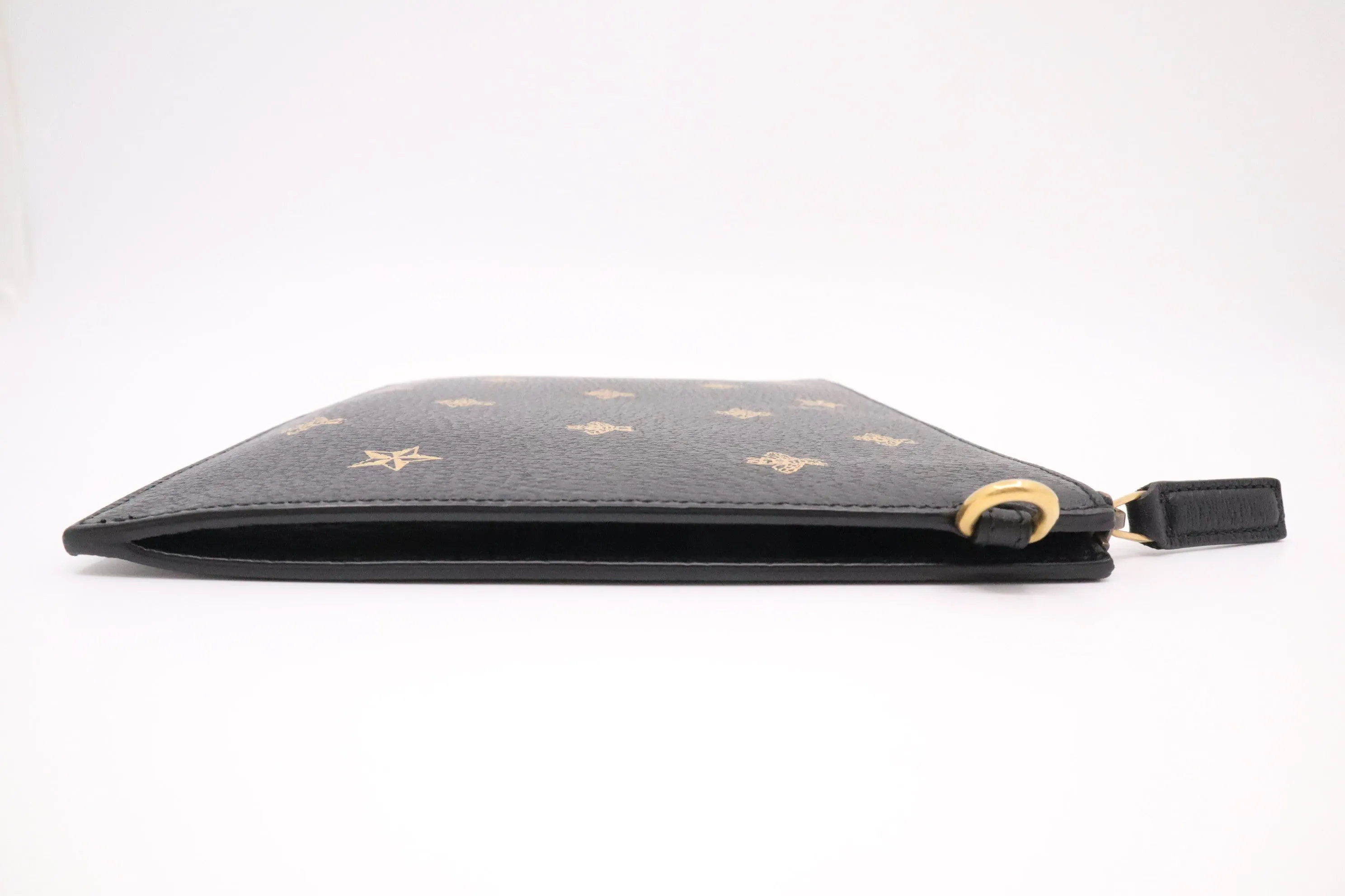 Gucci Bee Clutch in Black Leather