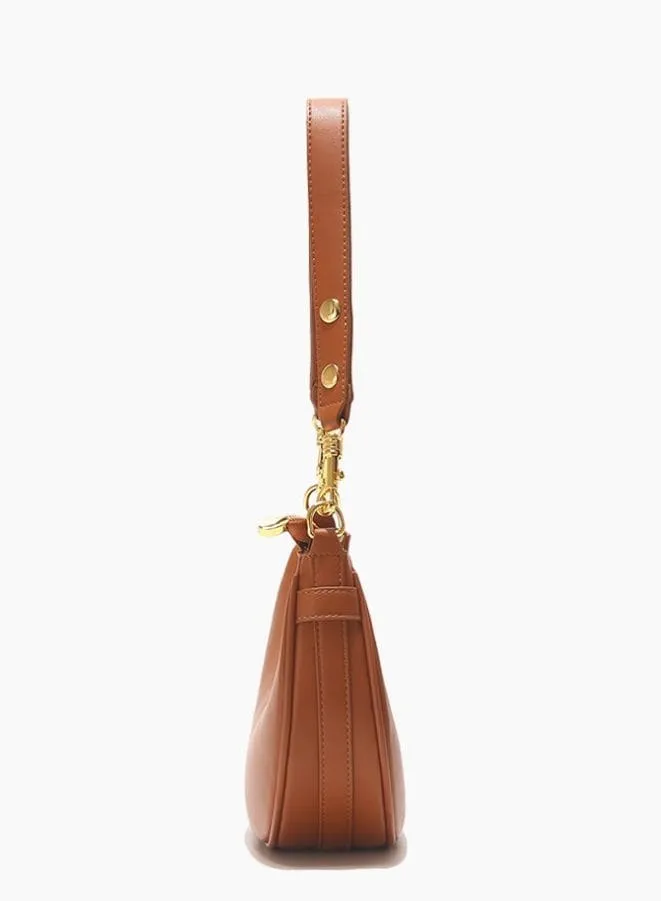 Half Moon Shape Leather Shoulder Bag