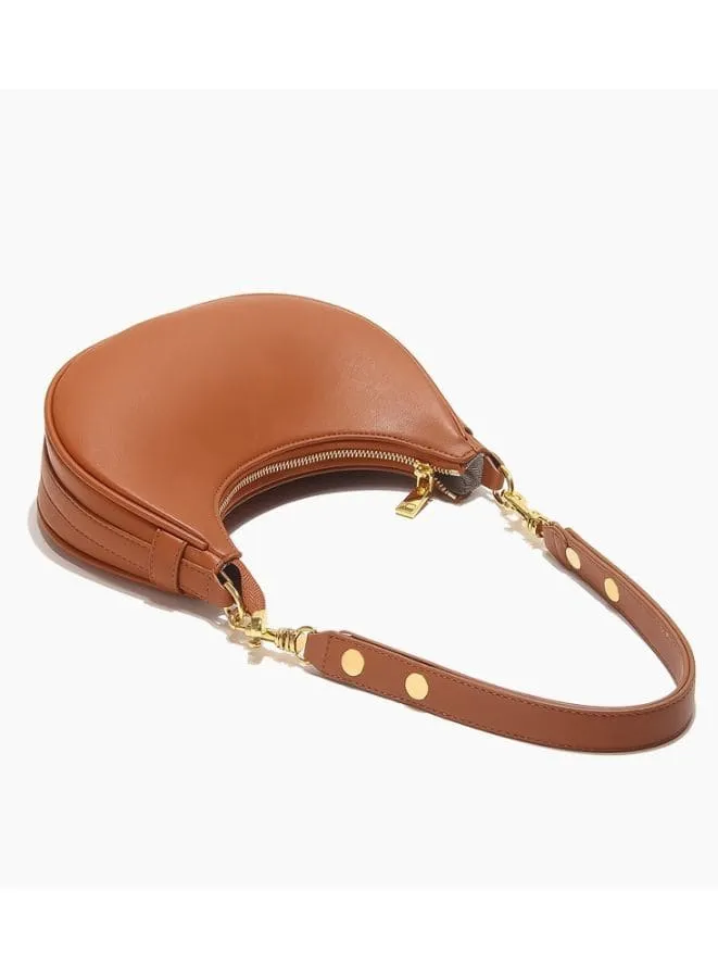 Half Moon Shape Leather Shoulder Bag