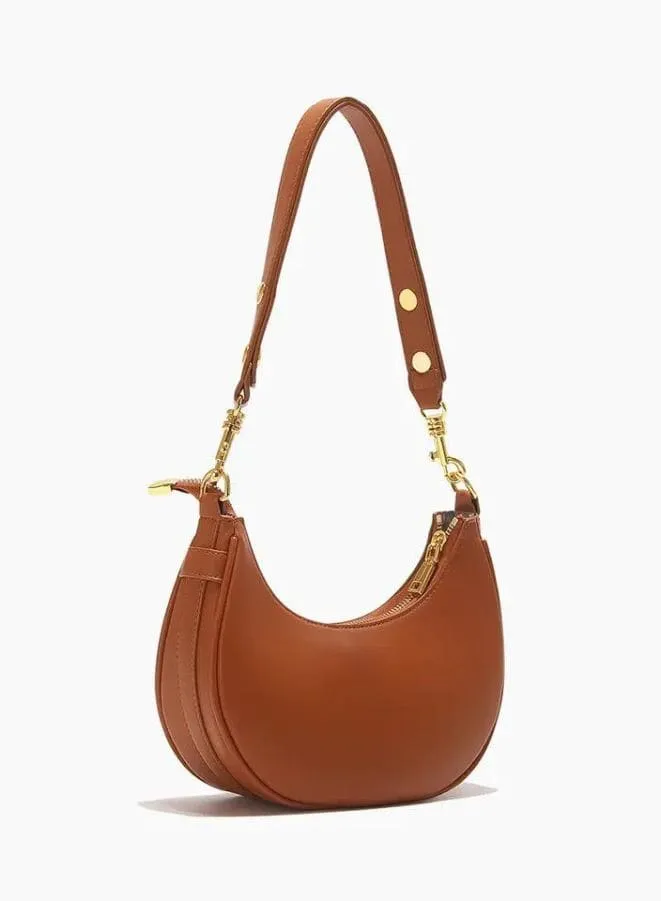 Half Moon Shape Leather Shoulder Bag