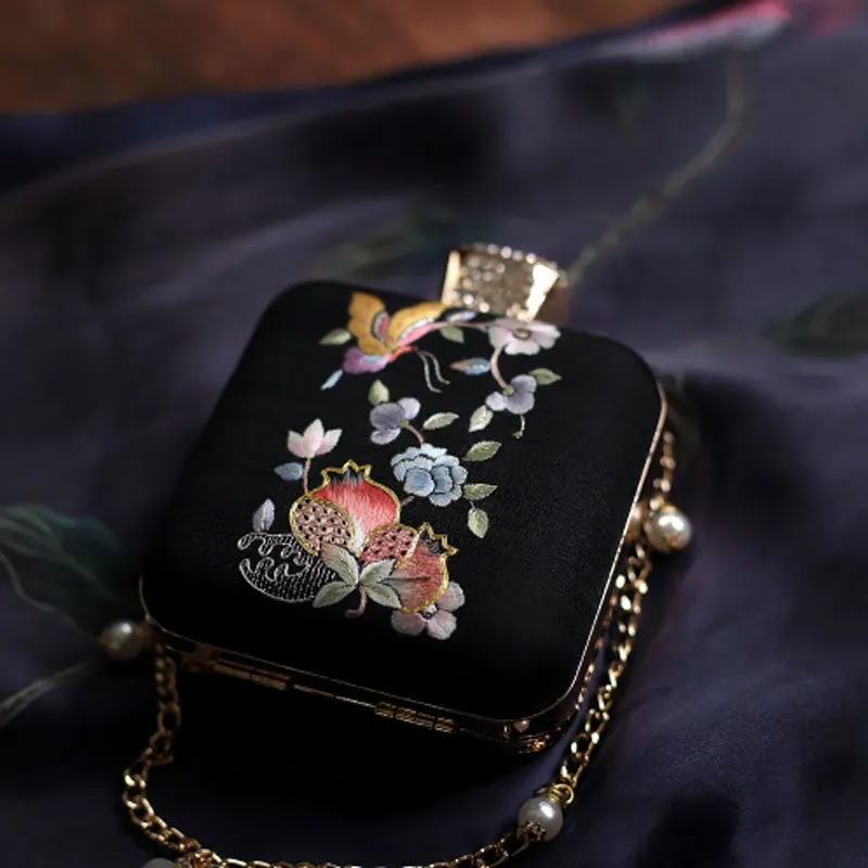 Handmade Su Embroidery Silk Small Box Bag