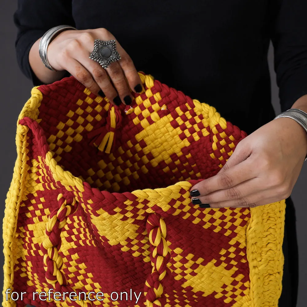 Handwoven Upcycled Cotton Hand/Lunch Bag