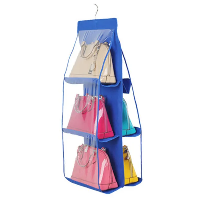 Hanging Handbag Organizer for Wardrobe Closet Transparent Storage Bag Door Wall Clear Sundry Shoe Bag with Hanger Pouch