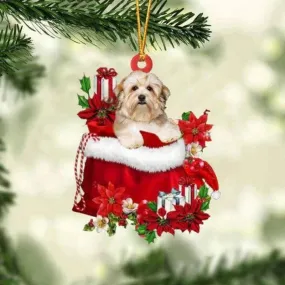 Havanese In Gift Bag Christmas Ornament GB069