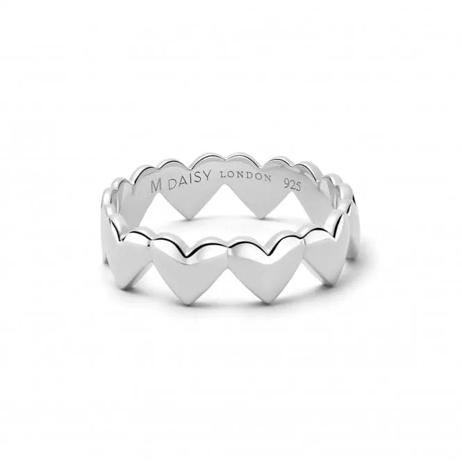 Heart Crown Band Silver Ring HTR01_SLV