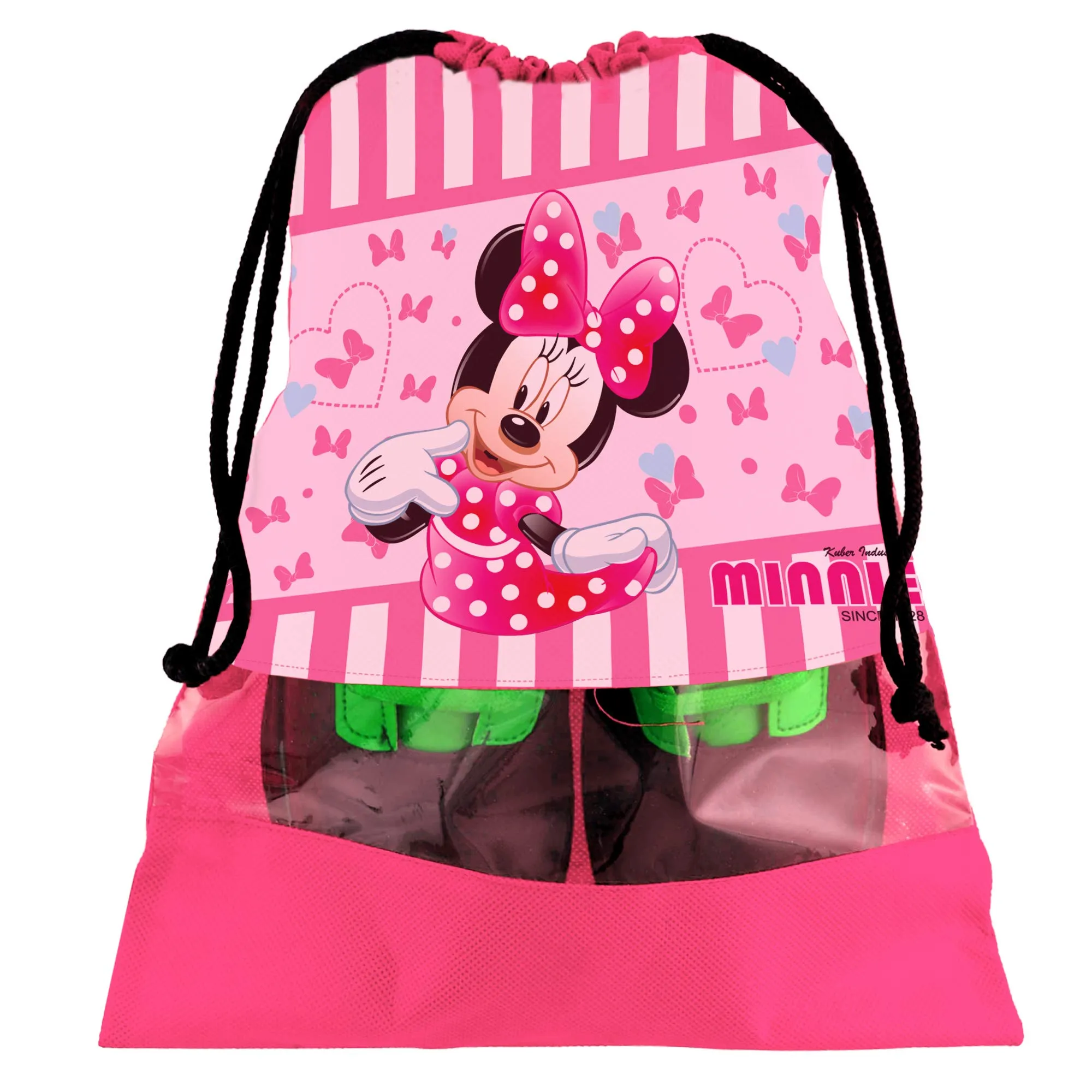 Heart Home Portable Travel Shoe Bags Dust-proof Shoe Organizer Space Saving Storage Bags, Disney Print (Set of 9,Black & Grey & Pink) -HS_35_HEARTHS18046