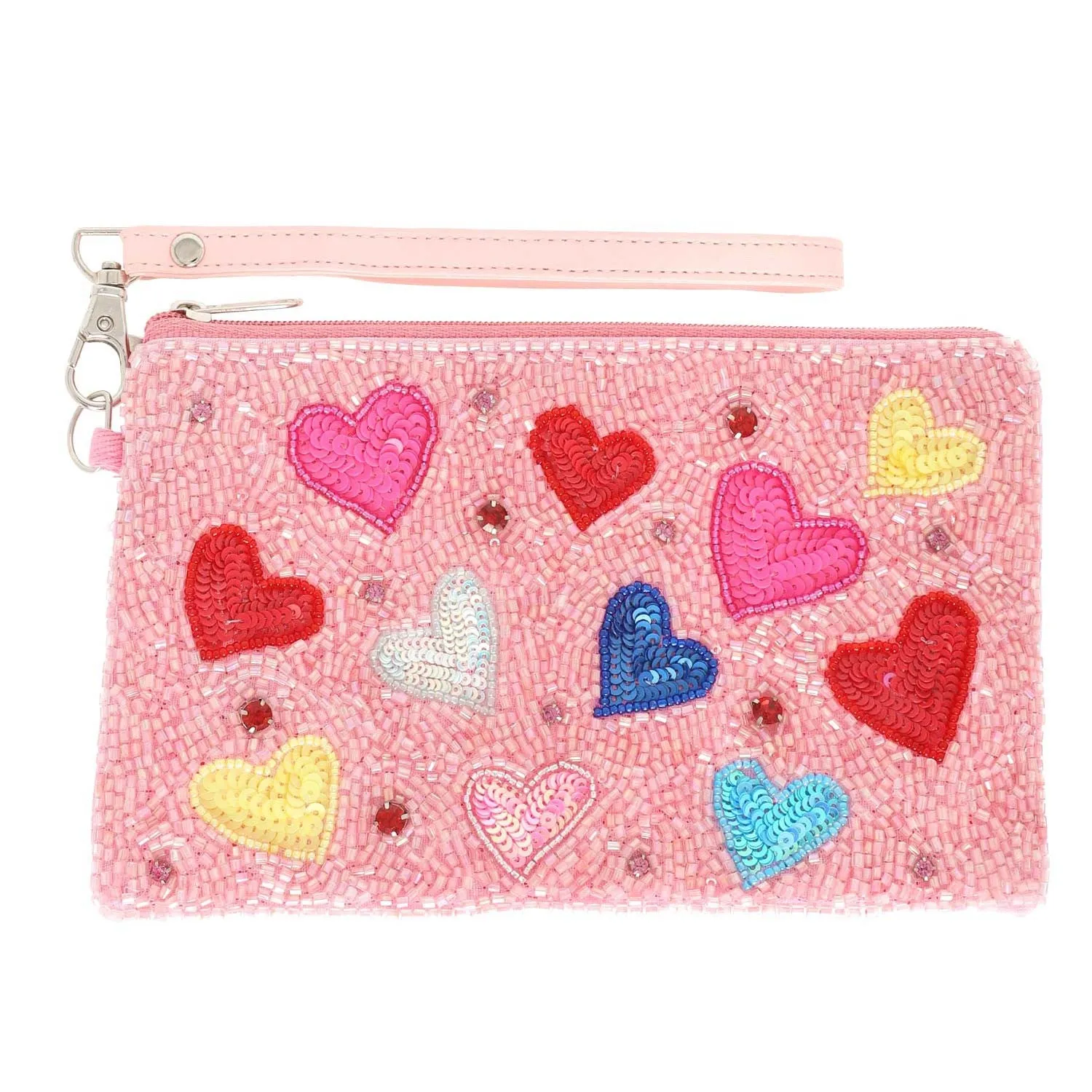 Heart Seed Bead Wristlet