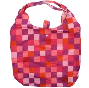 Heavy Duty Bright Checkered Shopping Bag in Pocket Pouch