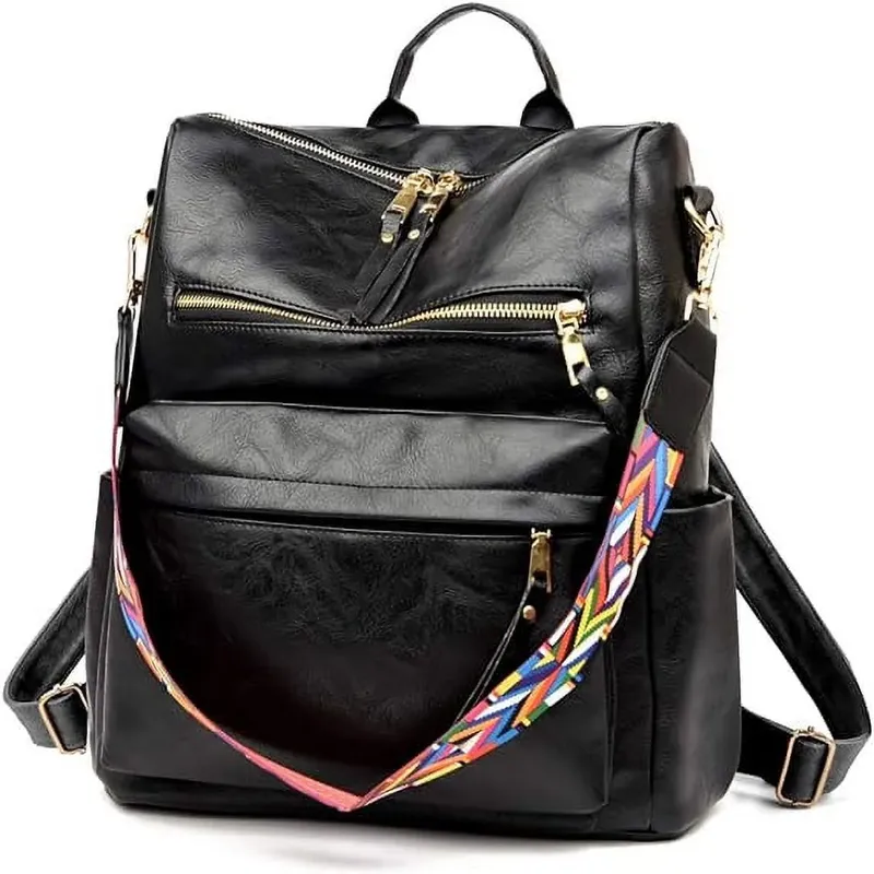 High Quality Faux Leather Designer Backpack Convertible Shoulder Bag