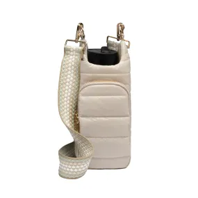 Ivory Glossy HydroBag® with Seafoam Patterned Strap