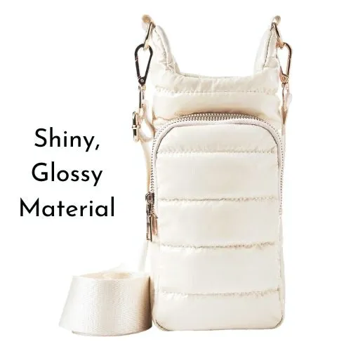 Ivory Glossy HydroBag® with Seafoam Patterned Strap