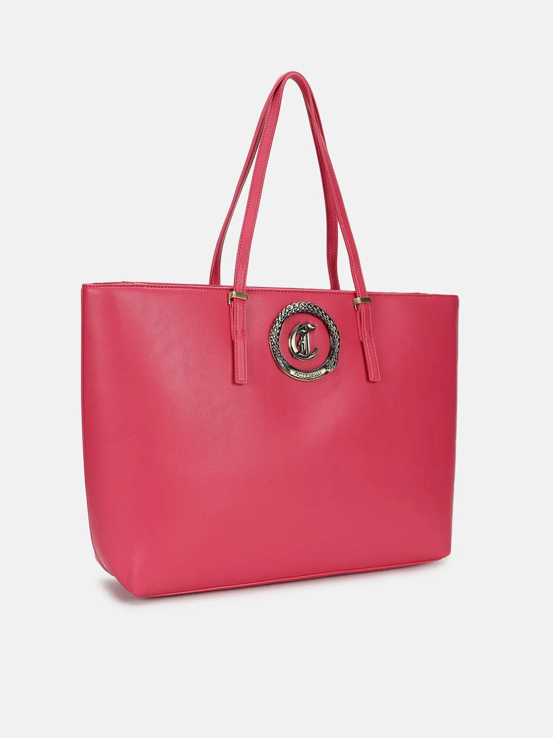 Just Cavalli Women Pink Solid Tote Bag