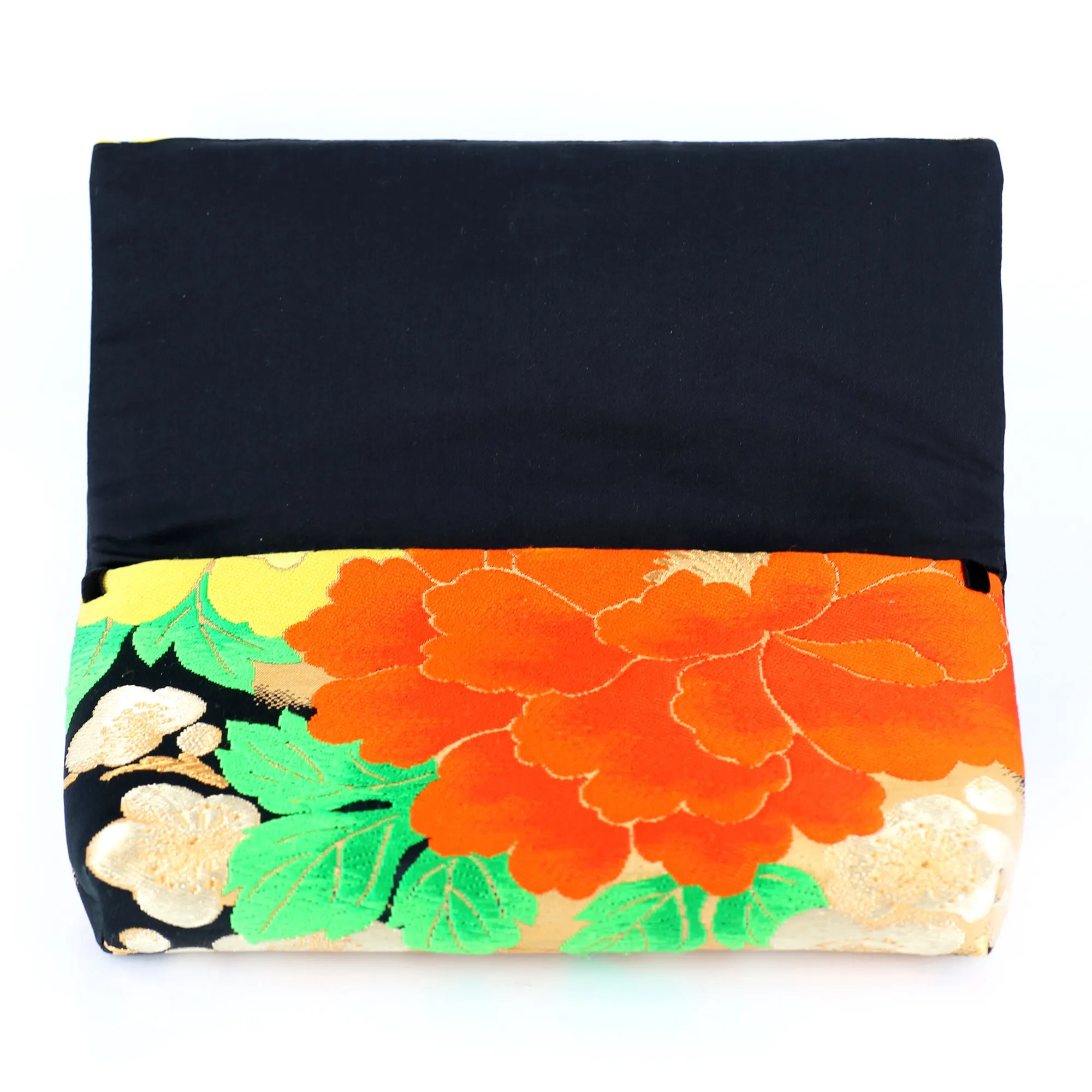 Kimono Envelope Clutch with Peonies and Plum Blossoms | Upcycled Japanese Obi Silk