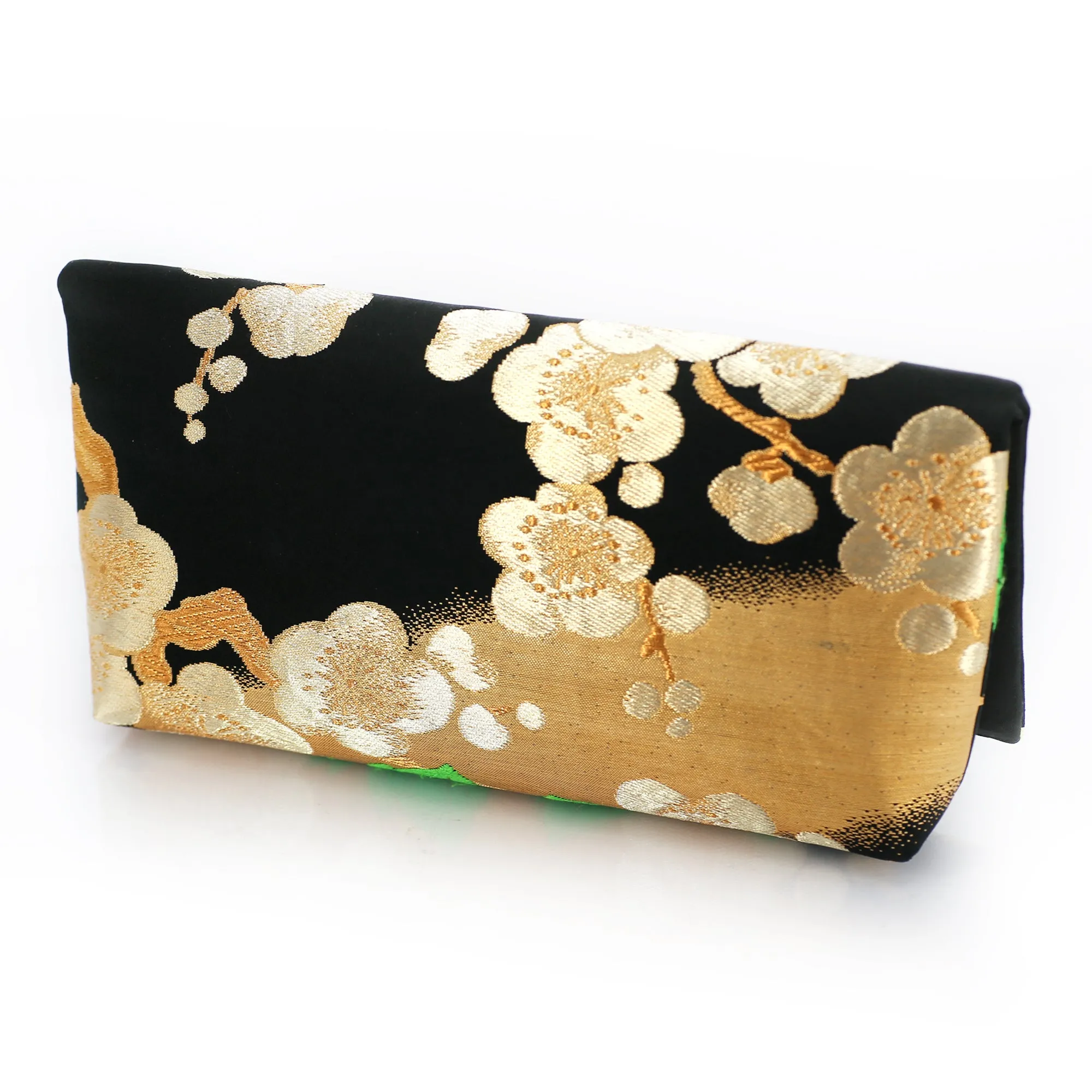 Kimono Envelope Clutch with Peonies and Plum Blossoms | Upcycled Japanese Obi Silk