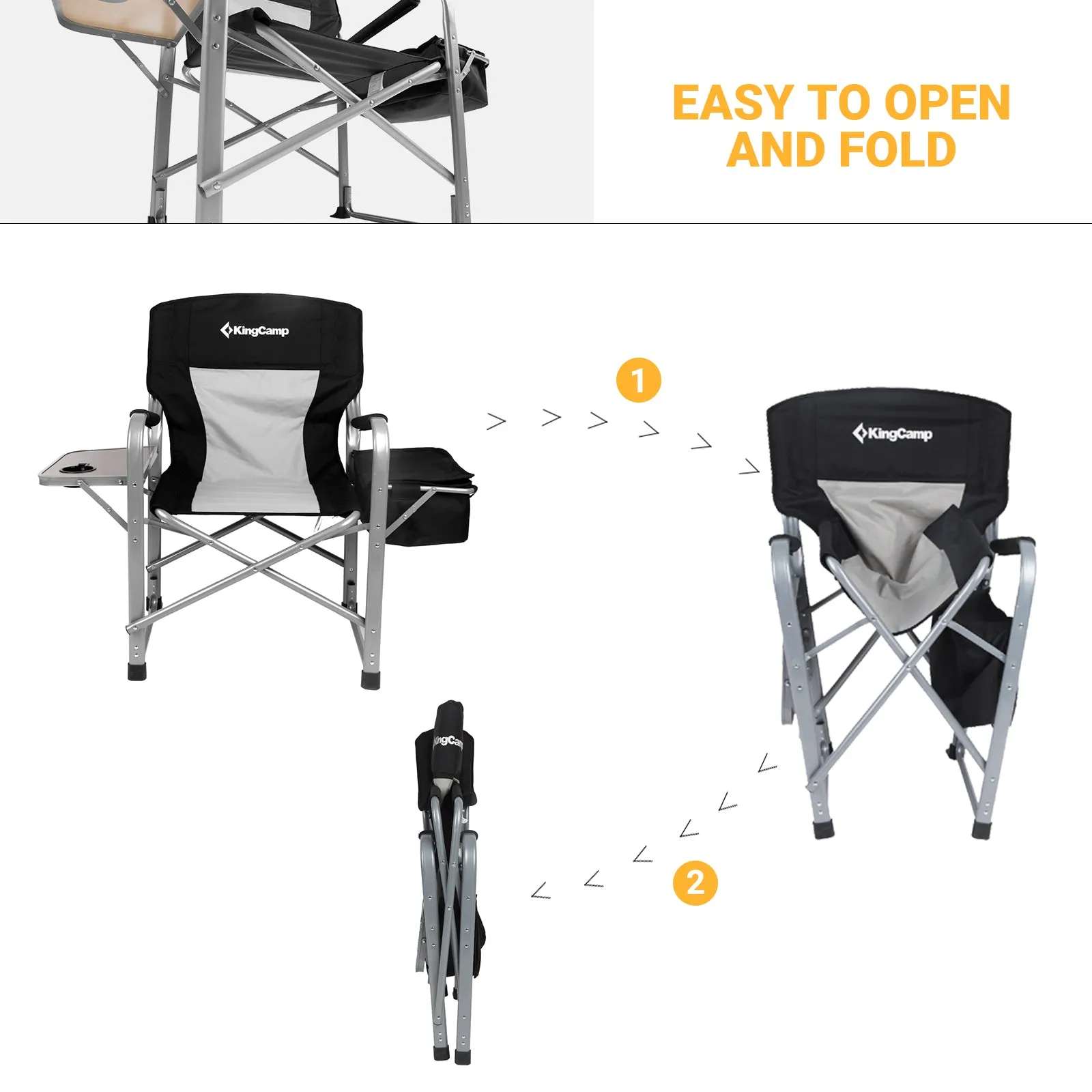 KingCamp Oversized Padded Folding Director Chair