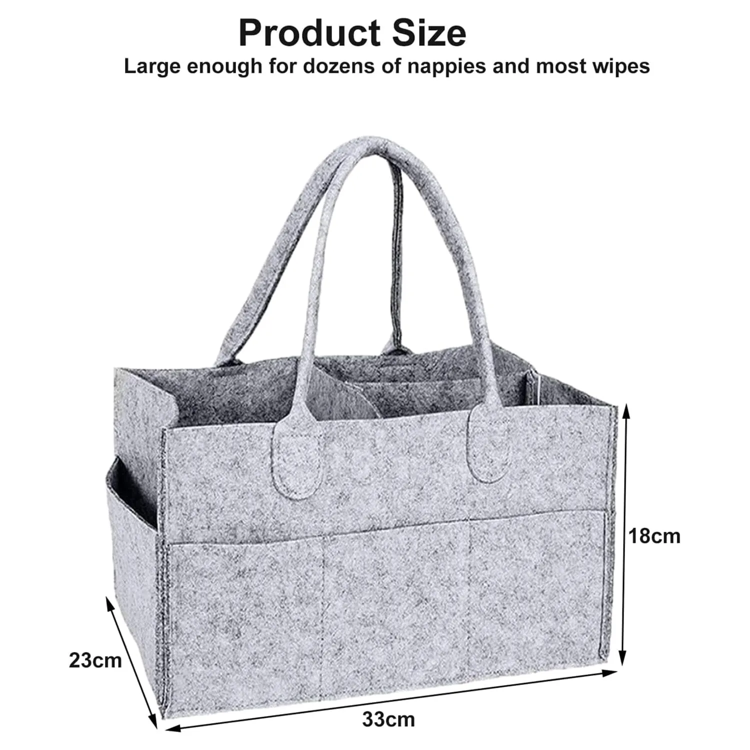 Kuber Industries Diaper Caddy Bag For Travel|Baby Bag For smart mothers|Nursery Storage Foldable Organizer (Grey) (Pack Of 3)