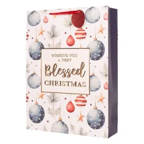 Large Embossed Christmas Gift Bag - 26cm x 32.4cm x 12.7cm