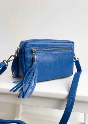 Leather Camera Bag - Blue