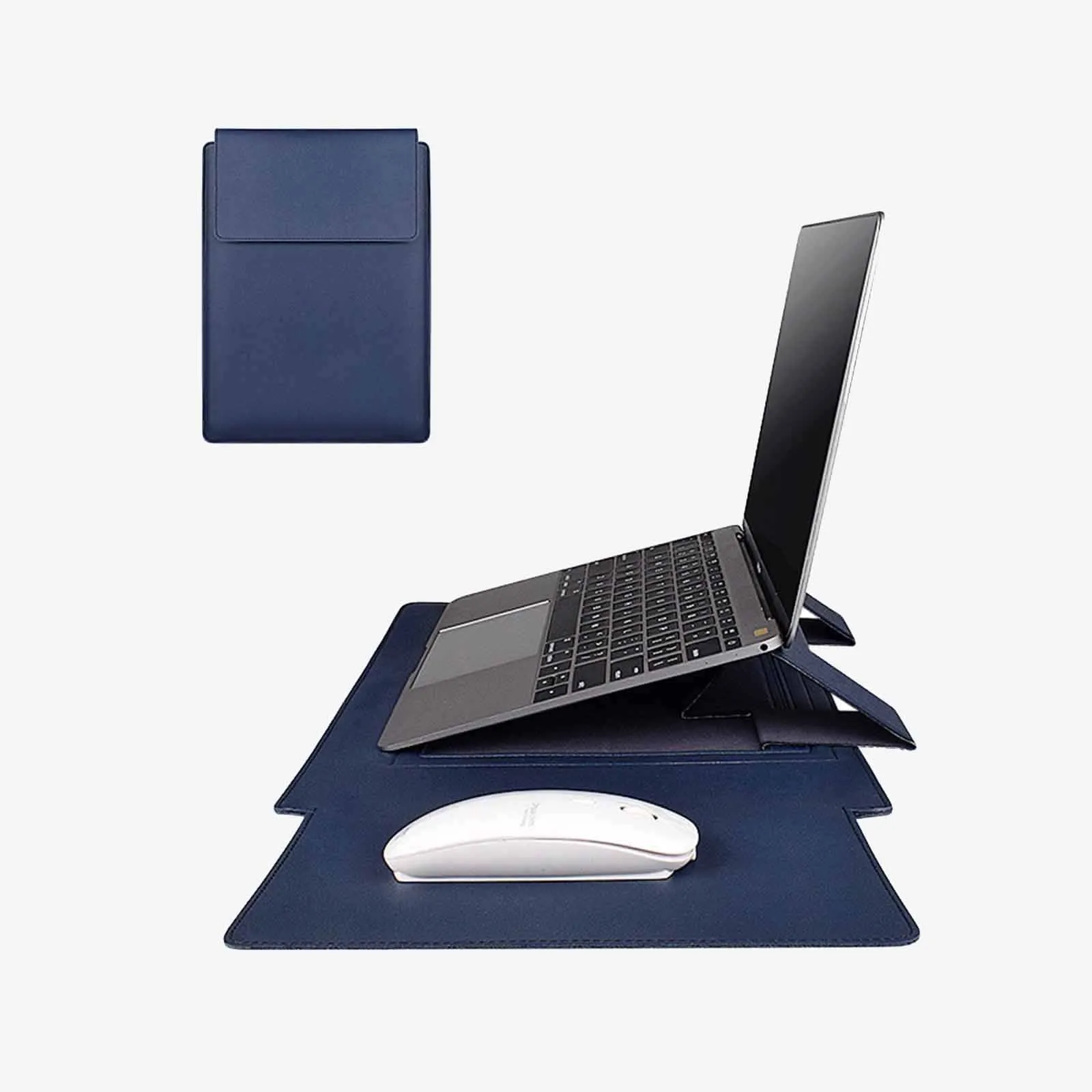 Leather Laptop Sleeve Case with Stand