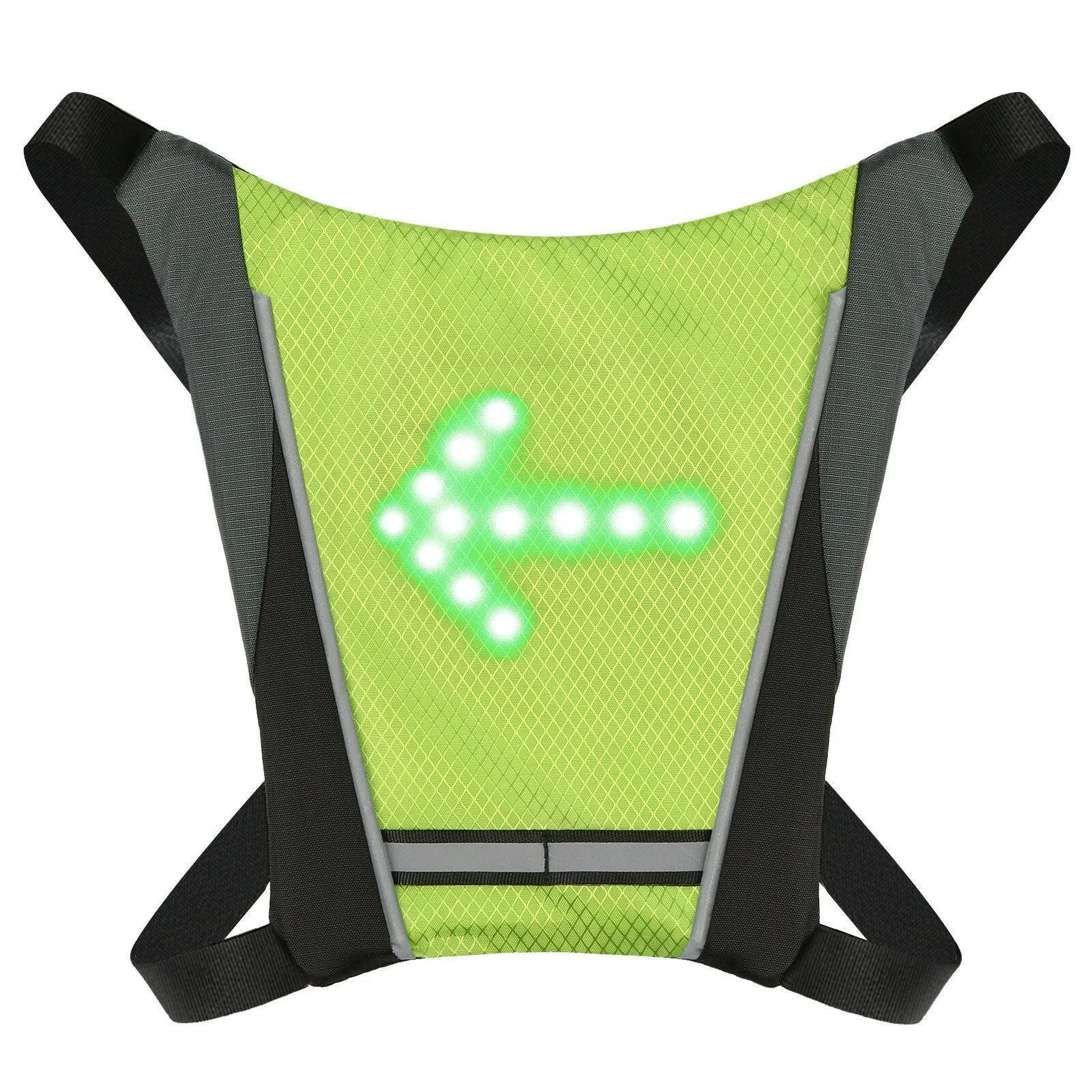 LED Turn Signal Bike Pack USB Rechargeable Reflective Vest Backpack with Direction Indicator Safety LED Backpack Wireless Remote Control Bicycle Bag Sports Vest Ultralight Riding Bag