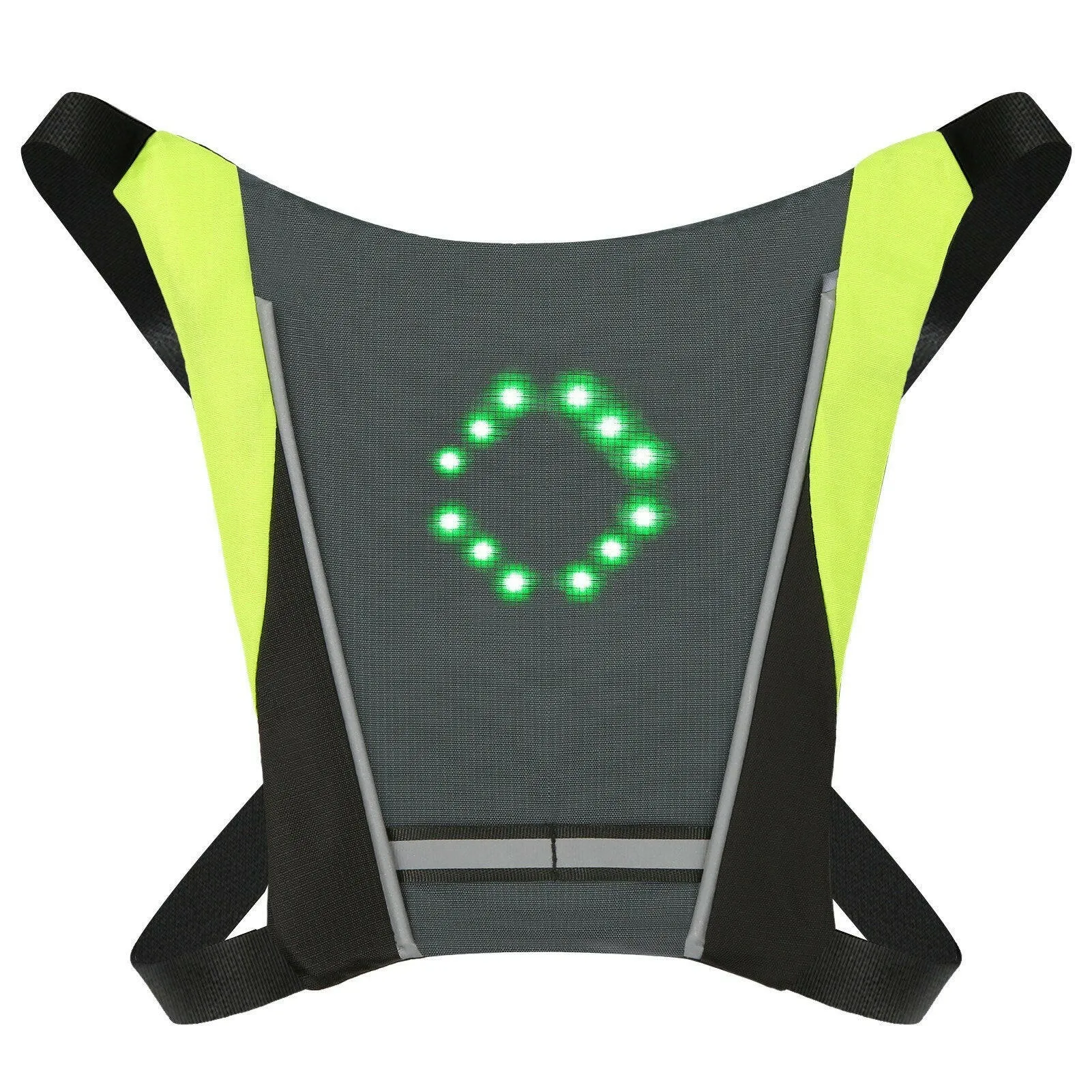 LED Turn Signal Bike Pack USB Rechargeable Reflective Vest Backpack with Direction Indicator Safety LED Backpack Wireless Remote Control Bicycle Bag Sports Vest Ultralight Riding Bag