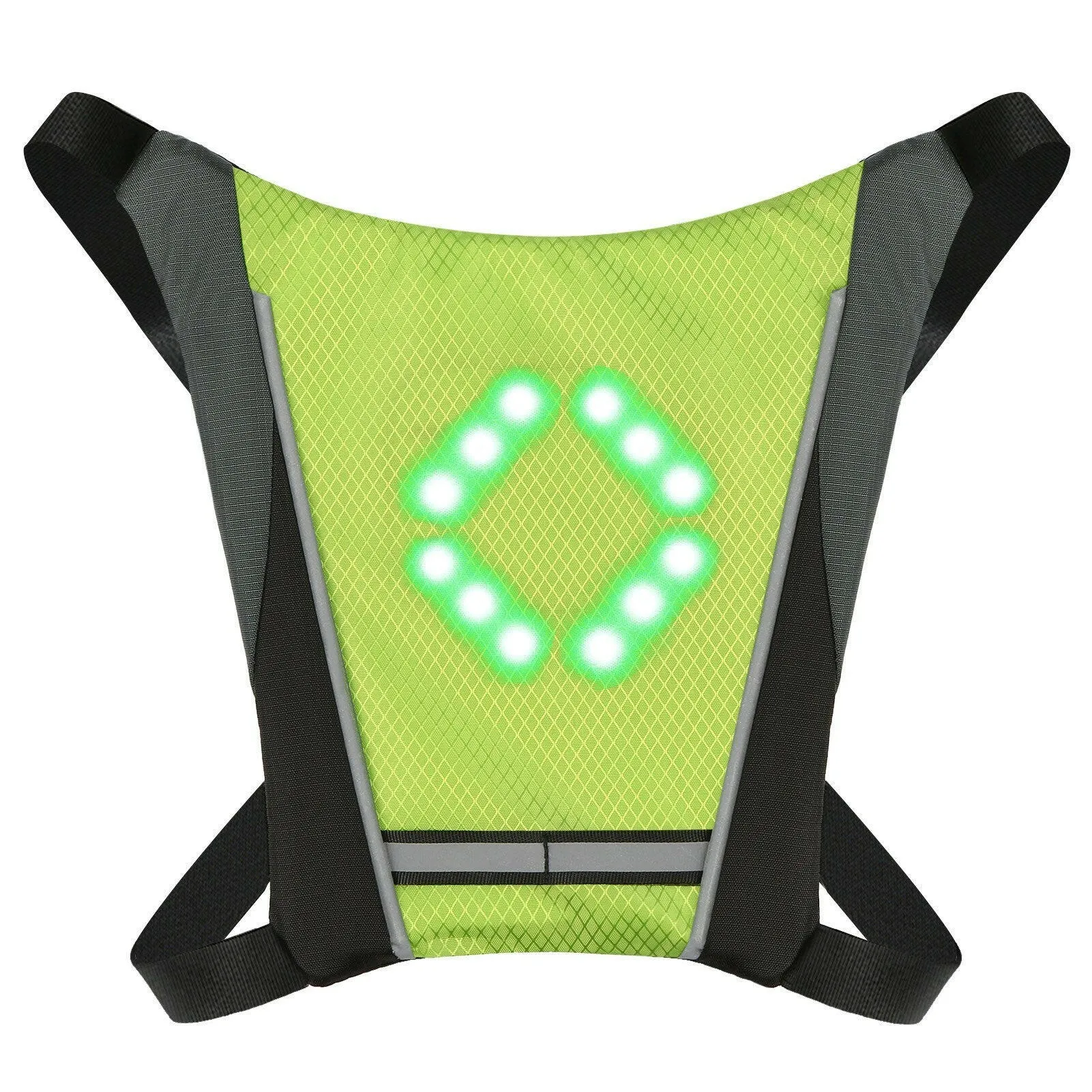 LED Turn Signal Bike Pack USB Rechargeable Reflective Vest Backpack with Direction Indicator Safety LED Backpack Wireless Remote Control Bicycle Bag Sports Vest Ultralight Riding Bag