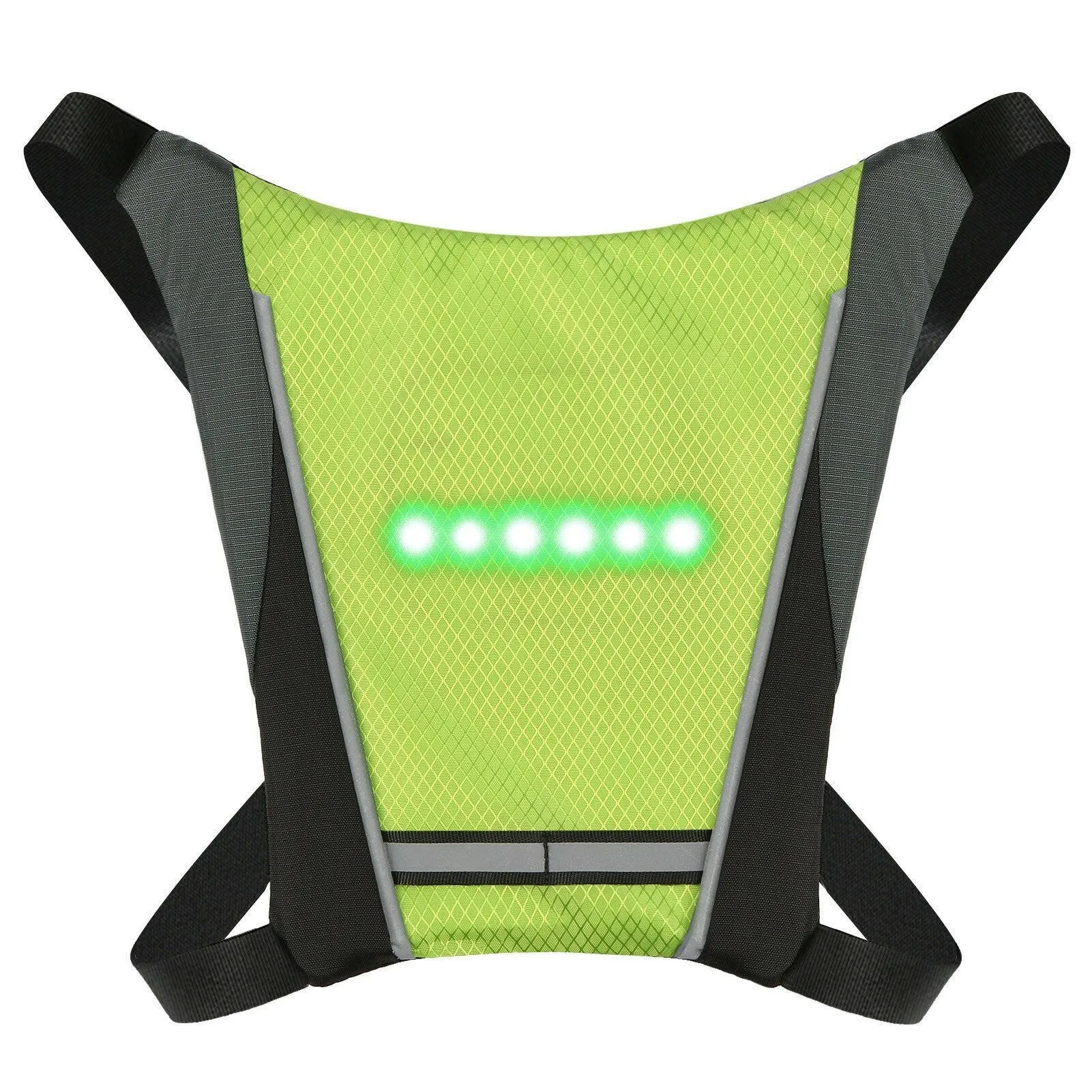 LED Turn Signal Bike Pack USB Rechargeable Reflective Vest Backpack with Direction Indicator Safety LED Backpack Wireless Remote Control Bicycle Bag Sports Vest Ultralight Riding Bag