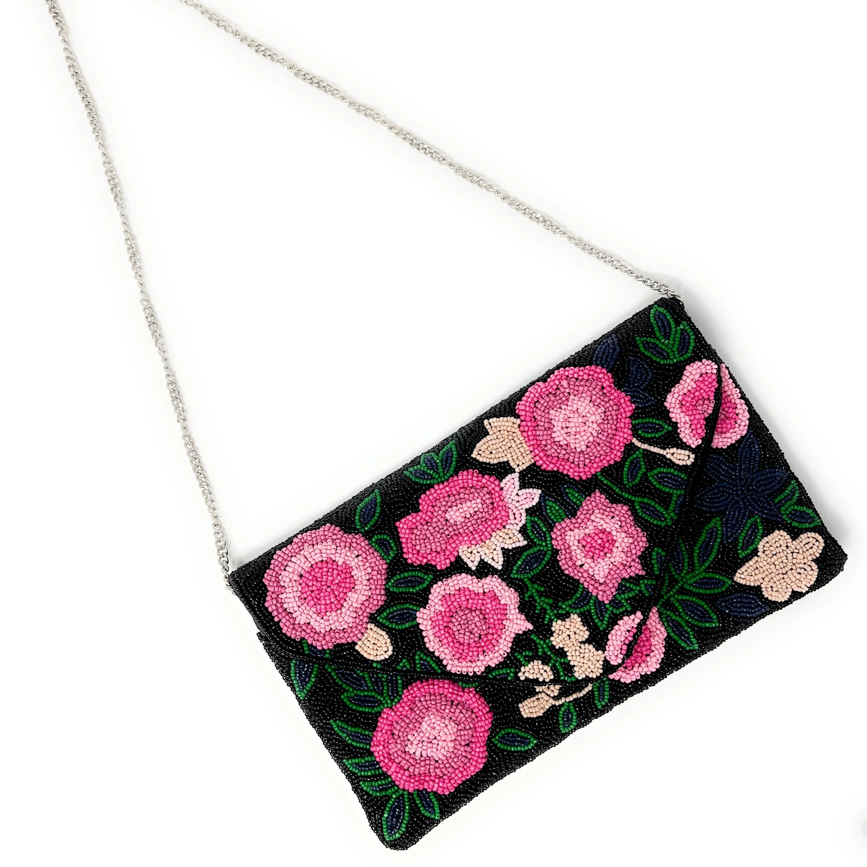 Leili Beaded Floral Clutch Purse