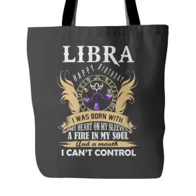 Libra Tote Bag| "A Fire In My Soul" Horoscope|Zodiac Libra Birthday Tote Bag (4 colors)