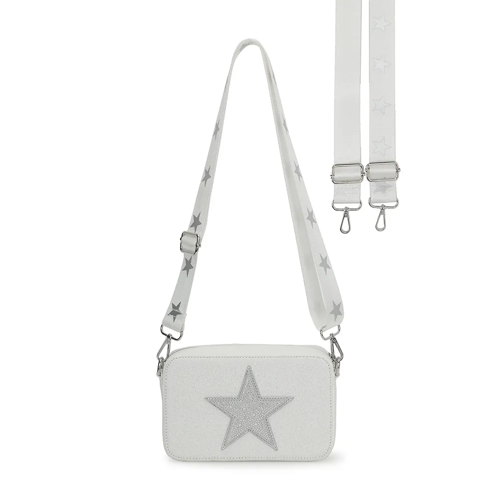 LINDA BAG- WHITE PEARL/ DENIM STAR