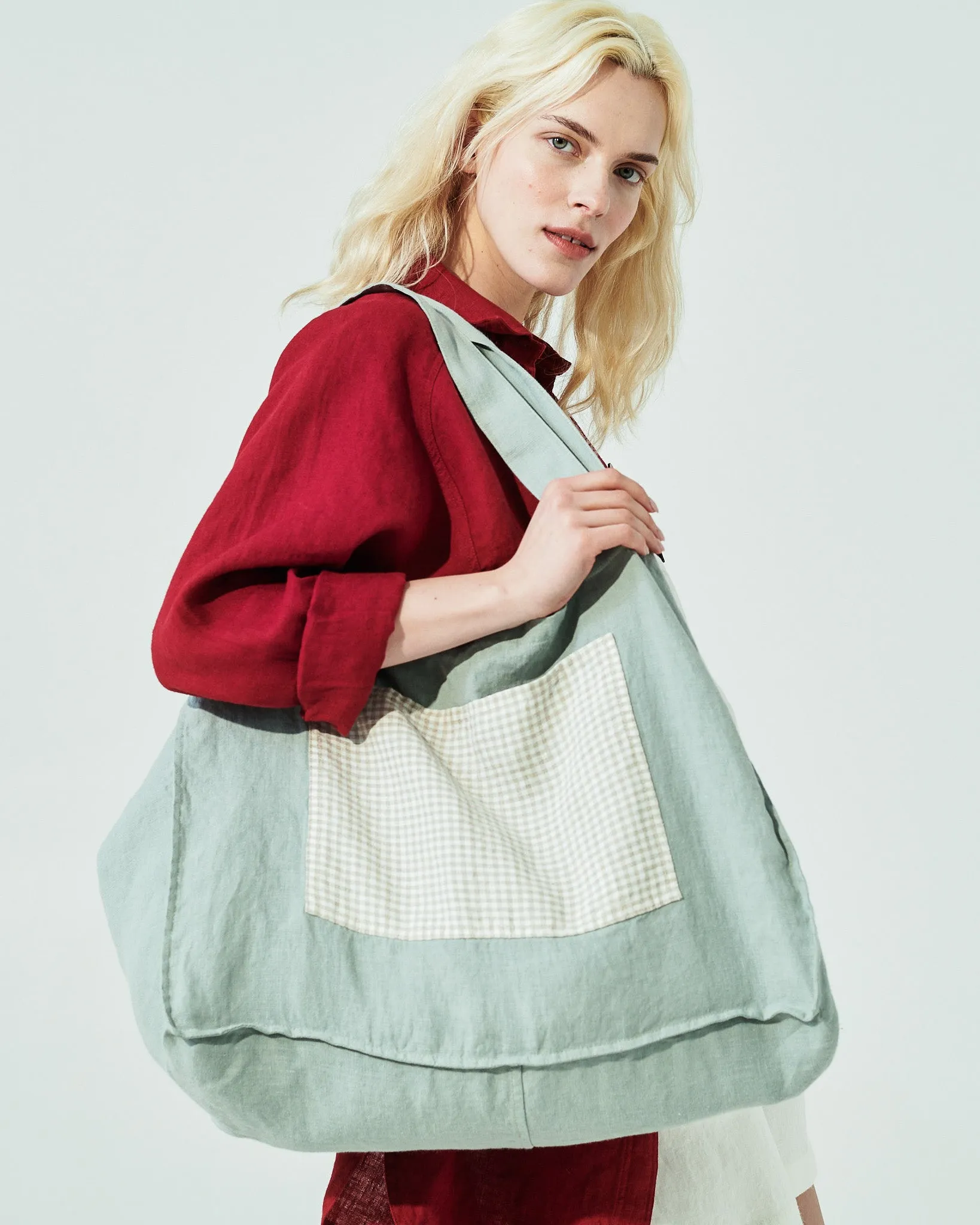 Linen Tote Bag in Succulent Green (SS24)