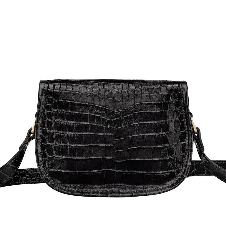 Longchamp - 1980 Crossbody Croco Bag in Black