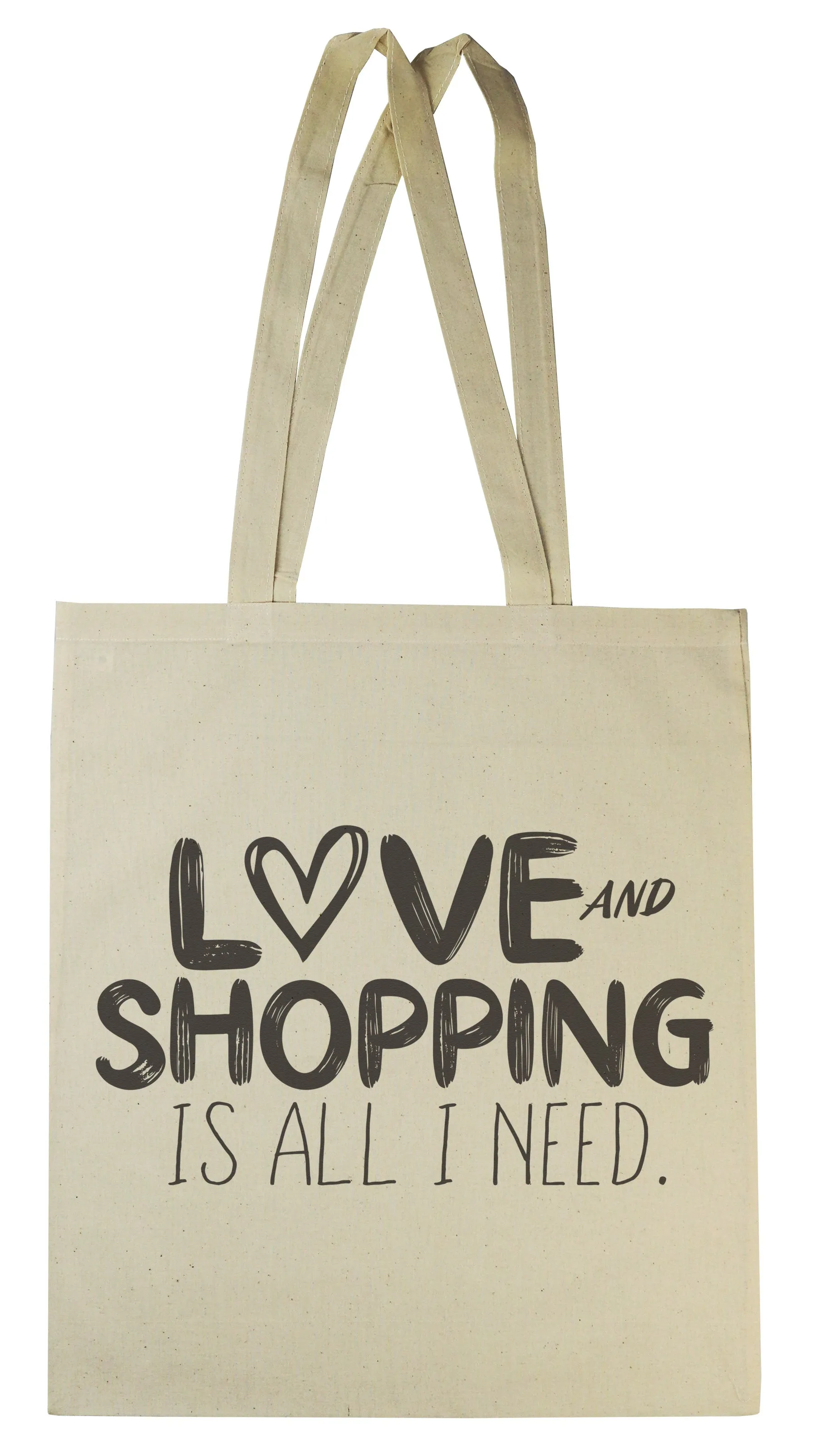 Love And Shopping Is All I Need - Canvas Tote Shopping Bag