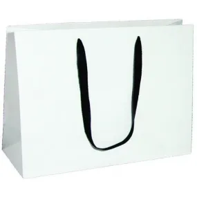 Manhattan Twill Handle Shopping Bags-Black Tie - 16.0 x 6.0 x 12.0