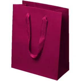 Manhattan Twill Handle Shopping Bags-Dark Red - 8.0 x 4.0 x 10.0