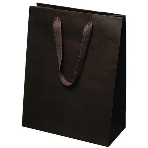 Manhattan Twill Handle Shopping Bags-Espresso - 10.0 x 5.0 x 13.0