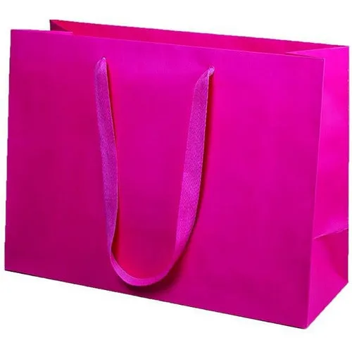 Manhattan Twill Handle Shopping Bags-Fuchsia - 16.0 x 6.0 x 12.0